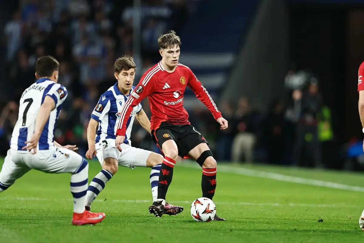 Alejandro Garnacho (ManU) Football/Soccer : "UEFA Europa League" Round of 16 1st leg match between Real Sociedad 1-1 Manchester United FC