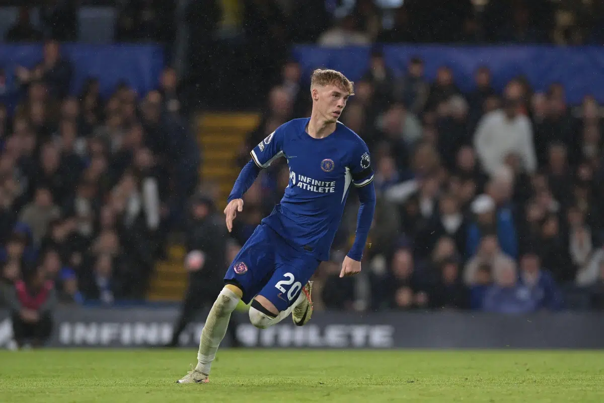 Cole Palmer during the Chelsea vs Arsenal Premier League match at Stamford Bridge