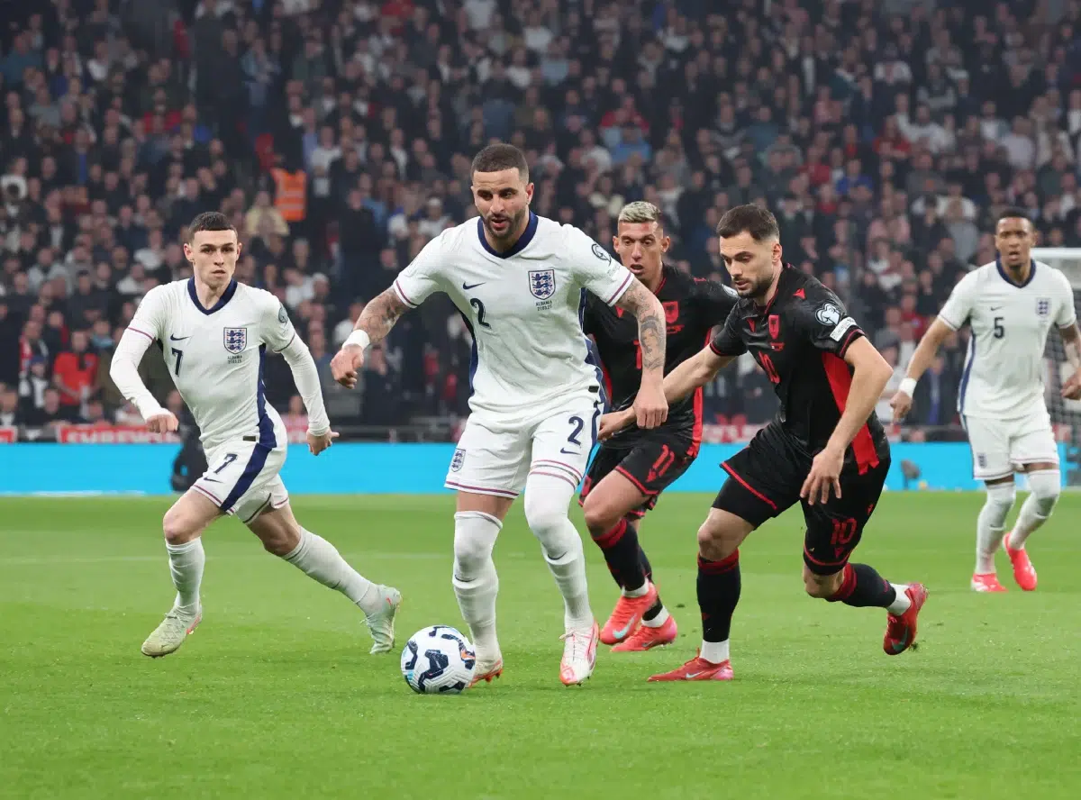 Kyle Walker(Manchester City)of England in action during UEFA World Cup Qualifiers Group K match between England against Albania