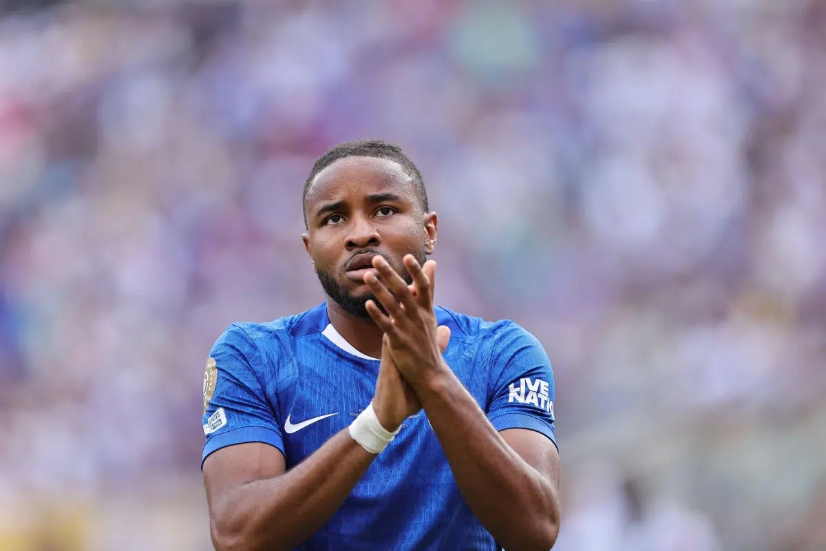 FIFA Club World Cup final, Chelsea versus Paris Saint Germain; Christopher Nkunku of Chelsea applauds their supporters